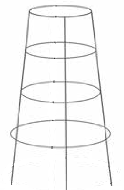 42 Inch Inverted Tomato Cage - 11.5 Gauge 3 legs, 4 Rings - Wire Cages